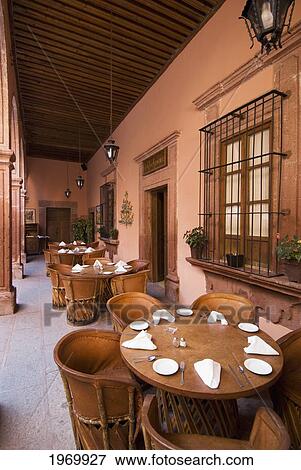 Stock Photo - Mexico, Guanajuato, San Miguel De Allende, La Felguera Restaurant. Editorial Use Only.. Fotosearch