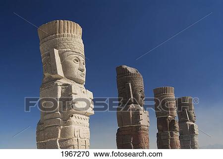 Mexico, Hidalgo, Tula De Allende, Archaelogical Zone Of Tula (Toltec Ruins), Temple Of Quetzalcoatl, Atlantes Warrior Statues. View Large Photo Image Stock Image - Mexico, Hidalgo, Tula De Allende, Archaelogical Zone Of Tula (Toltec Ruins), Temple Of Quetzalcoatl, Atlantes Warrior Statues.. Fotosearch