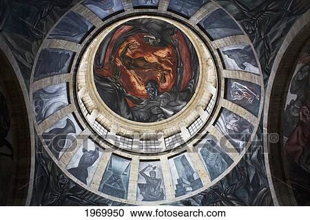 Mexico, Jalisco, Guadalajara, Instituto Cultural De Cabanas (Built Between 1805 And 1810), El Hombre De Fuego (Man Of Fire), The Most Notable Of The Murals Painted By Jose Clemente Orozco. View Large Photo Image Stock Image - Mexico, Jalisco, Guadalajara, Instituto Cultural De Cabanas (Built Between 1805 And 1810), El Hombre De Fuego (Man Of Fire), The Most Notable Of The Murals Painted By Jose Clemente Orozco.. Fotosearch
