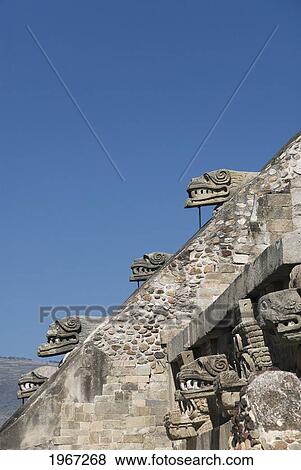 Stock Photo - Mexico, State Of Mexico, Archaeological Zone Of Teotihuacan, Temple Of Quetzalcoatl, Details Of Fixtures.. Fotosearch
