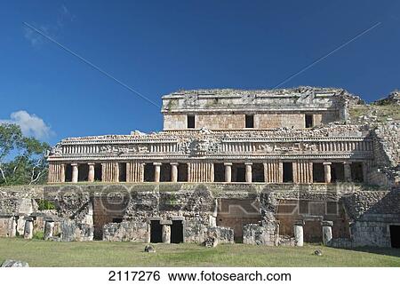 Mexico, Yucatan, Sayil, El Palacio (the Palace) View Large Photo Image Stock Photograph - Mexico, Yucatan, Sayil, El Palacio (the Palace). Fotosearch