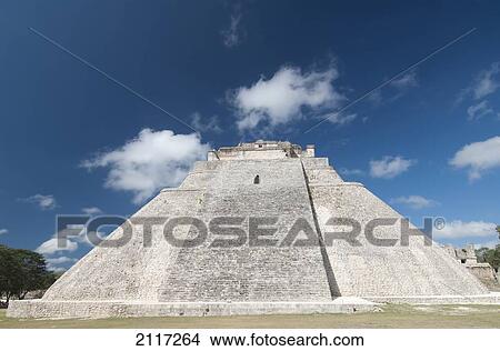Mexico, Yucatan, Uxmal, Casa del Advino also known as the Magician's House. View Large Photo Image Picture - Mexico, Yucatan, Uxmal, Casa del Advino also known as the Magician's House.. Fotosearch