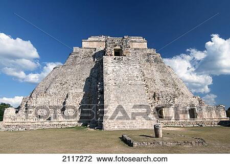 Stock Image - Mexico, Yucatan, Uxmal, Casa del Advino (Magician's House). Fotosearch