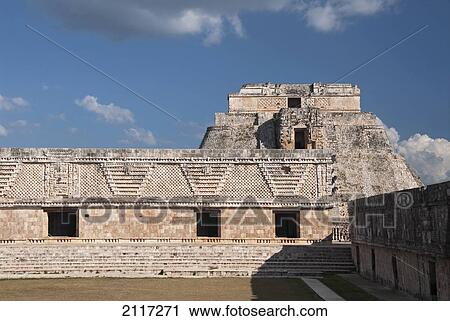 Mexico, Yucatan, Uxmal, Cuarangulo de las Monjas (Nuns Quadrangle), eastern side (foreground), Casa del Advino (Magician's House) in background View Large Photo Image Stock Image - Mexico, Yucatan, Uxmal, Cuarangulo de las Monjas (Nuns Quadrangle), eastern side (foreground), Casa del Advino (Magician's House) in background. Fotosearch