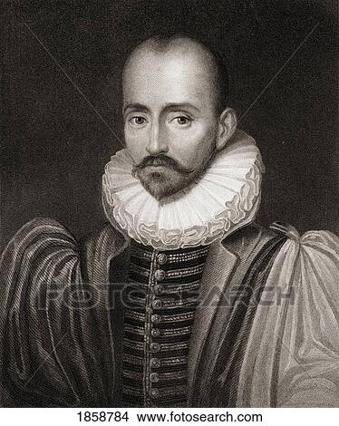 Picture - Michel Eyquem De Montaigne 1533-1592. French Writer. From The Book ÃƒÂ¢Ã¢â€šÂ¬Ã…â€œGallery Of PortraitsÃƒÂ¢Ã¢â€šÂ¬Ã‚Â Published London 1833.. Fotosearch