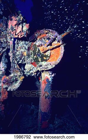 Micronesia, Colorful marine life and rusting engine telegraph; Truk Lagoon, World War II shipwreck Shinkoku Maru View Large Photo Image Stock Image - Micronesia, Colorful marine life and rusting engine telegraph; Truk Lagoon, World War II shipwreck Shinkoku Maru. Fotosearch