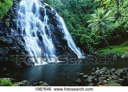 Micronesia, Pohnpei, Couple standing in waterfall; Kepirohi Falls View Large Photo Image Stock Photograph - Micronesia, Pohnpei, Couple standing in waterfall; Kepirohi Falls. Fotosearch