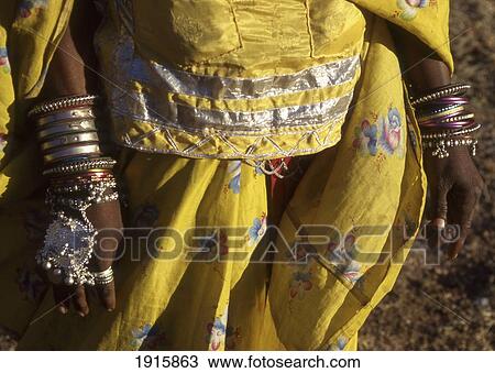 Stock Image - Mid-Section Of Woman At Pushkar Camel Fair. Fotosearch