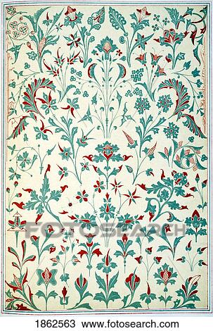 Stock Image - Middle Ages No 1 Plate Lxvi From The Grammar Of Ornament By Owen Jones Published By Day & Son London 1865. Fotosearch