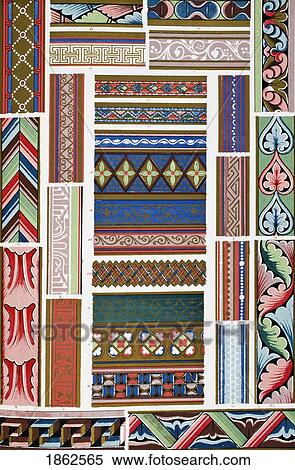 Stock Photography - Middle Ages No 2 Bis Plate Lxvii Bis From The Grammar Of Ornament By Owen Jones Published By Day & Son London 1865. Fotosearch