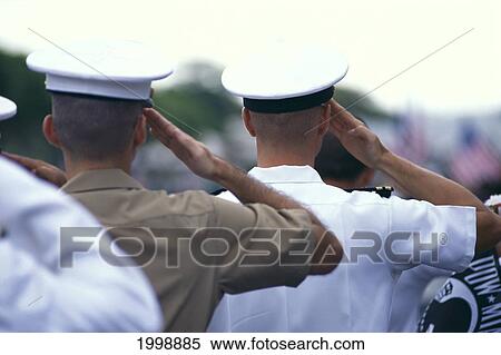 Stock Photography - Military Men Saluting View From Behind. Fotosearch