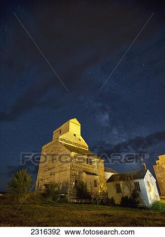 Milky Way Above An Old Grain Elevator; Val Marie Saskatchewan Canada View Large Photo Image Stock Image - Milky Way Above An Old Grain Elevator; Val Marie Saskatchewan Canada. Fotosearch