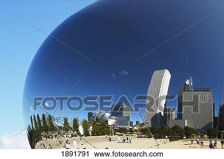 Millenium Park Reflecting In 'cloud Gate' (The Bean) Sculpture View Large Photo Image Stock Image - Millenium Park Reflecting In 'cloud Gate' (The Bean) Sculpture. Fotosearch