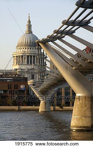 Millennium Bridge & St. Paul's View Large Photo Image Stock Photography - Millennium Bridge & St. Paul's. Fotosearch