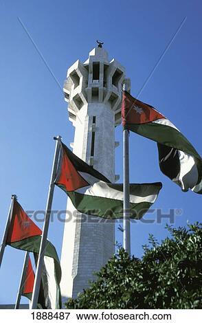 Minaret Of King And Flags At Abdullah Mosque View Large Photo Image Stock Photo - Minaret Of King And Flags At Abdullah Mosque. Fotosearch