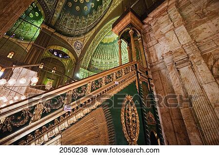 Stock Photo - Minbar In The Prayer Hall Of The Mohammed Ali Mosque In The Citadel Of Cairo, Al Qahirah, Egypt. Fotosearch