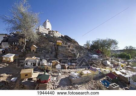 Stock Image - Miniature house shrines at the Difunta Correa Sanctuary, Vallecito, San Juan, Argentina. Fotosearch