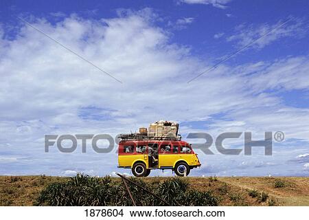 Picture - Minibus Driving Along Highway 1. Fotosearch