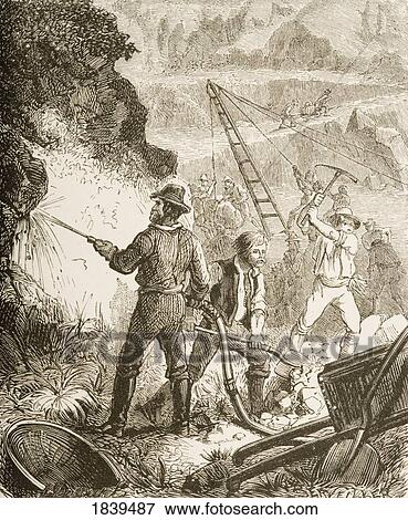 Mining Operations In The 1870S. From American Pictures Drawn With Pen And Pencil By Rev Samuel Manning Circa 1880 View Large Photo Image Stock Photo - Mining Operations In The 1870S. From American Pictures Drawn With Pen And Pencil By Rev Samuel Manning Circa 1880. Fotosearch