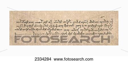 Picture - Mirror Writing By Leonardo Da Vinci. From Histoire Des Peintres, ÃƒÆ’Ã¢â‚¬Â°Cole Florentine, Published 1876. Fotosearch