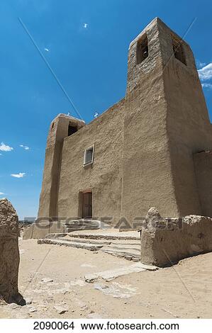 Mission Church Of San Esteban Del Rey, Acoma Sky City Pueblo, New Mexico, Usa View Large Photo Image Picture - Mission Church Of San Esteban Del Rey, Acoma Sky City Pueblo, New Mexico, Usa. Fotosearch