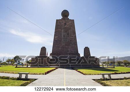 Picture - Mitad del Mundo (Middle of the World) Monument near the Equator, Pichincha, Ecuador. Fotosearch