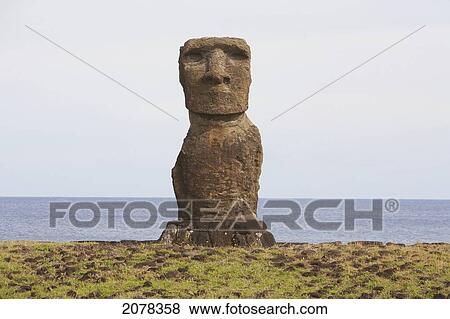 Stock Photo - Moai At Hanga Kio'e, Rapa Nui (Easter Island), Chile. Fotosearch