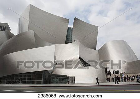 Stock Photo - Modern building with unique architecture; California, United States of America. Fotosearch
