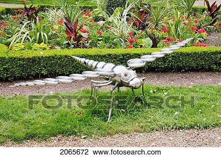 Stock Image - Modern Insect Sculpture In The Gardens Of The Episcopal Palace, Chartres, France. Fotosearch