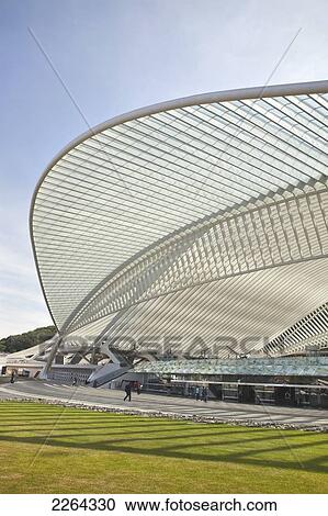 Modern liege-guillemins railway station; liege belgium View Large Photo Image Stock Image - Modern liege-guillemins railway station; liege belgium. Fotosearch