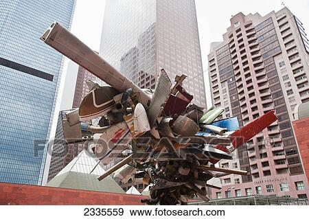 Modern Sculpture And Skyscrapers In Background; California, Usa View Large Photo Image Stock Photo - Modern Sculpture And Skyscrapers In Background; California, Usa. Fotosearch