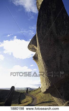 Stock Photo - Moi At Rano Raraku, Close Up. Fotosearch