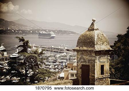 Stock Photography - Monaco; A View Of Boats In The Harbor. Fotosearch