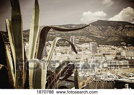 Stock Photo - Monaco; A View Of The City And The Harbor. Fotosearch