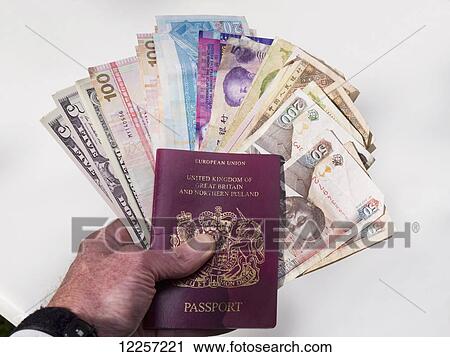 Money from various countries and a European Union passport View Large Photo Image Stock Image - Money from various countries and a European Union passport. Fotosearch