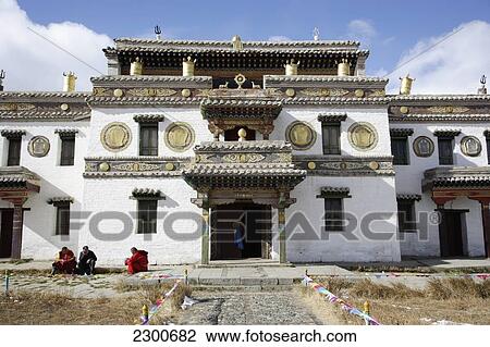 Stock Image - Mongolia, Erdene Zuu Monastery; Kharkhorin, Temple. Fotosearch