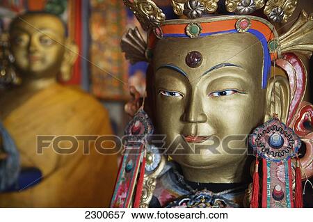 Stock Photo - Mongolia, Erdene Zuu Monastery; Kharkhorin, Buddhist Statue. Fotosearch