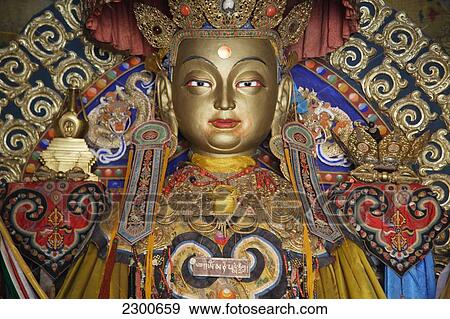 Stock Photo - Mongolia, Erdene Zuu Monastery; Kharkhorin, Buddhist Statue. Fotosearch