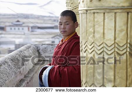 Stock Photo - Mongolia, Erdene Zuu Monastery; Kharkhorin, Student Lama. Fotosearch