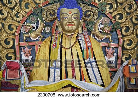 Stock Photography - Mongolia, Erdene Zuu Monastery; Kharkhorin, Buddhist Statue. Fotosearch