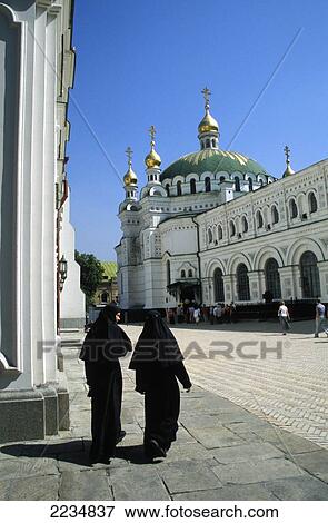 Monks And Refectory Church, Lavra, Kiev, Ukraine View Large Photo Image Stock Photo - Monks And Refectory Church, Lavra, Kiev, Ukraine. Fotosearch