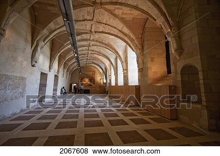 Stock Photo - Monks Dining Room In The Abbey Church Of Saint-Savin Sur Gartempe, Saint-Savin Sur Gartempe, Vienne, France. Fotosearch