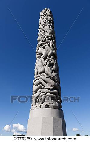Monolith Against A Blue Sky In Frogner Park Vigeland Sculpture Park; Oslo Norway View Large Photo Image Stock Photo - Monolith Against A Blue Sky In Frogner Park Vigeland Sculpture Park; Oslo Norway. Fotosearch