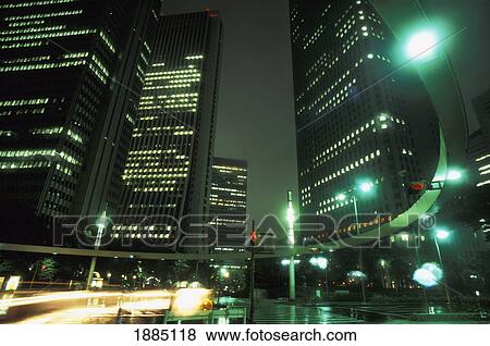 Monorail Track In Front Of Skyscrapers In Shinjuku View Large Photo Image Stock Photo - Monorail Track In Front Of Skyscrapers In Shinjuku. Fotosearch