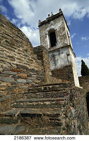 Stock Photo - Monsarez, Portugal. The Medievil Fortified Village Of Monsarez Near The Spanish Border.. Fotosearch
