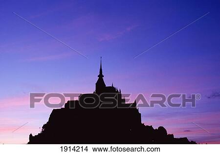 Picture - Mont St. Michel At Sunset. Fotosearch