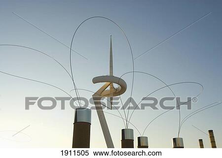 Montjuic Telecommunications Tower In Olympic Site, Barcelona, Spain View Large Photo Image Stock Photography - Montjuic Telecommunications Tower In Olympic Site, Barcelona, Spain. Fotosearch