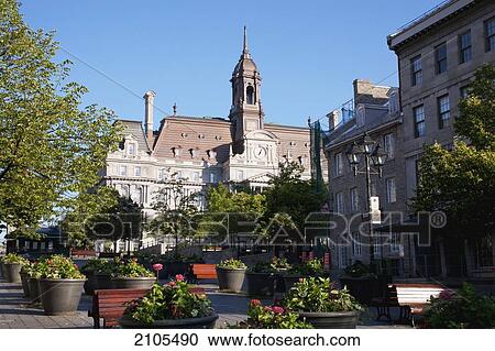 Stock Image - Montreal City Hall; Montreal Quebec Canada. Fotosearch