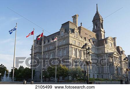 Stock Photo - Montreal City Hall; Montreal Quebec Canada. Fotosearch
