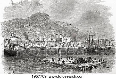 Montreal Harbour, Quebec, Canada In The Late 19Th Century. From North America, Published 1883. View Large Photo Image Stock Photo - Montreal Harbour, Quebec, Canada In The Late 19Th Century. From North America, Published 1883.. Fotosearch